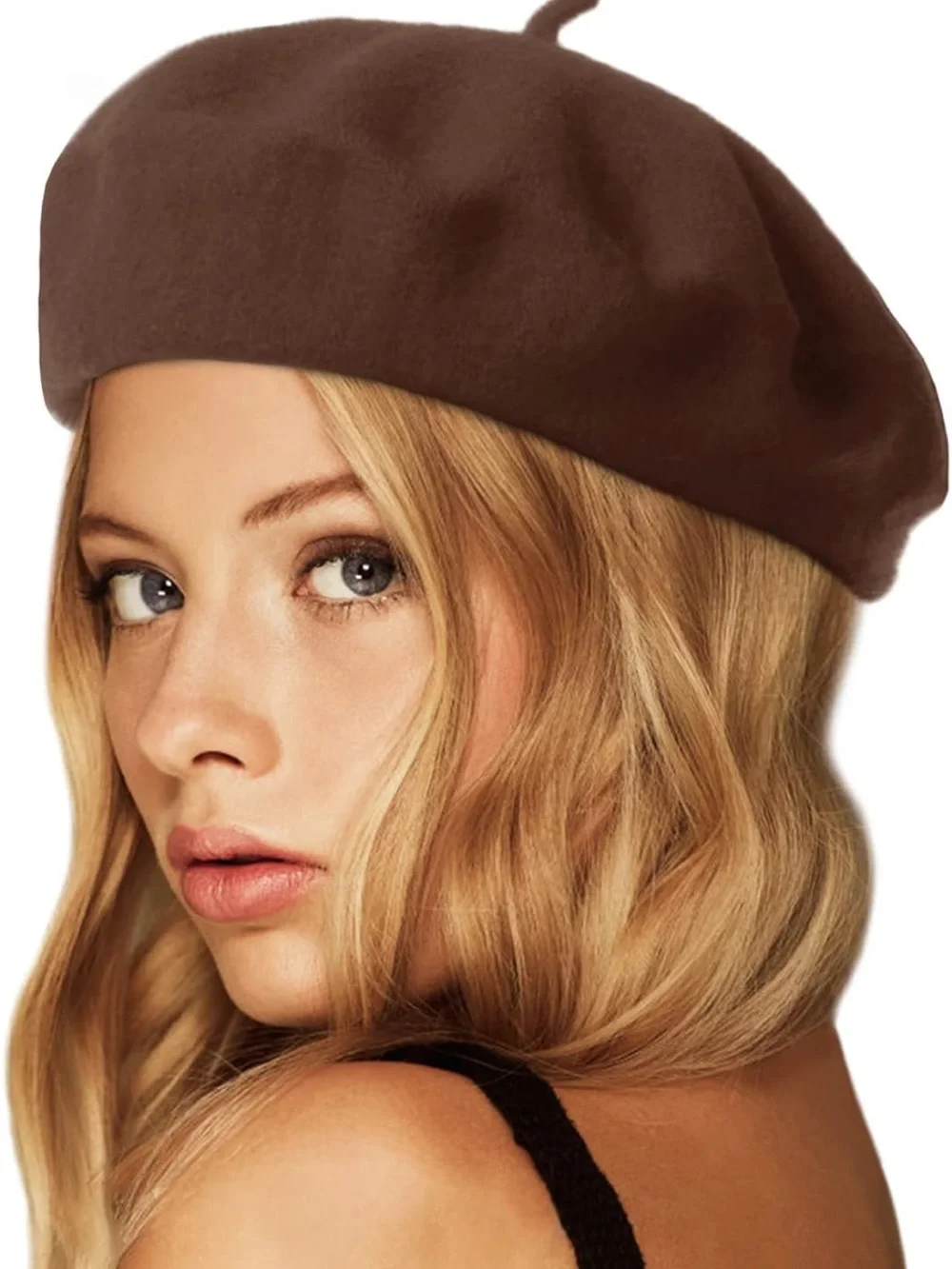 Classic Brown Wool Beret - Women's Fashion Accessory